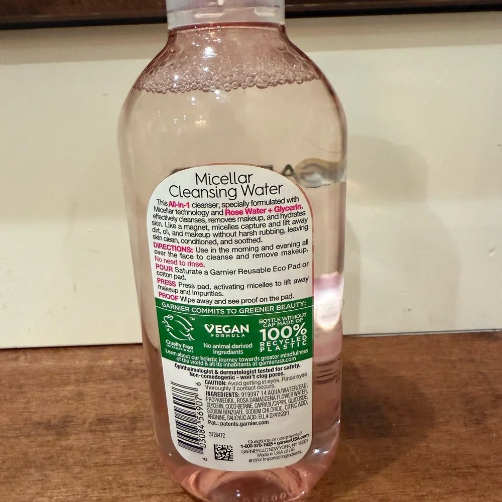 QNWT Garnier SkinActive Micellar Cleansing Water with Rose Water